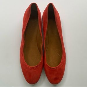 Frye Gloria Ballet Flat in Coral Suede Size 10